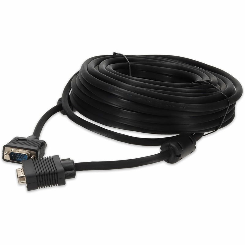 50ft VGA Male to VGA Male Black Cable For Resolution Up to 1920x1200 (WUXGA) - Thumbnail 1