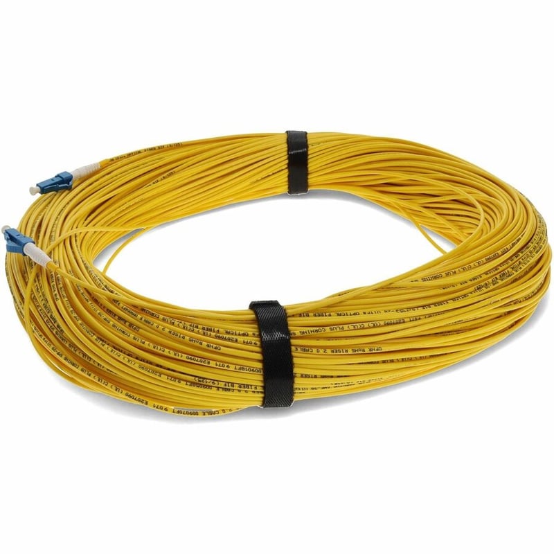 AddOn 76m LC to LC Yellow OS2 Simplex OFNR (Riser-Rated) SMF Fiber Patch Cable - Thumbnail 2