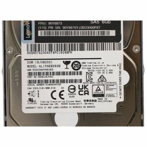 LENOVO 600GB 10K 6G 2.5INCH SAS HDD REFURB - Thumbnail 5