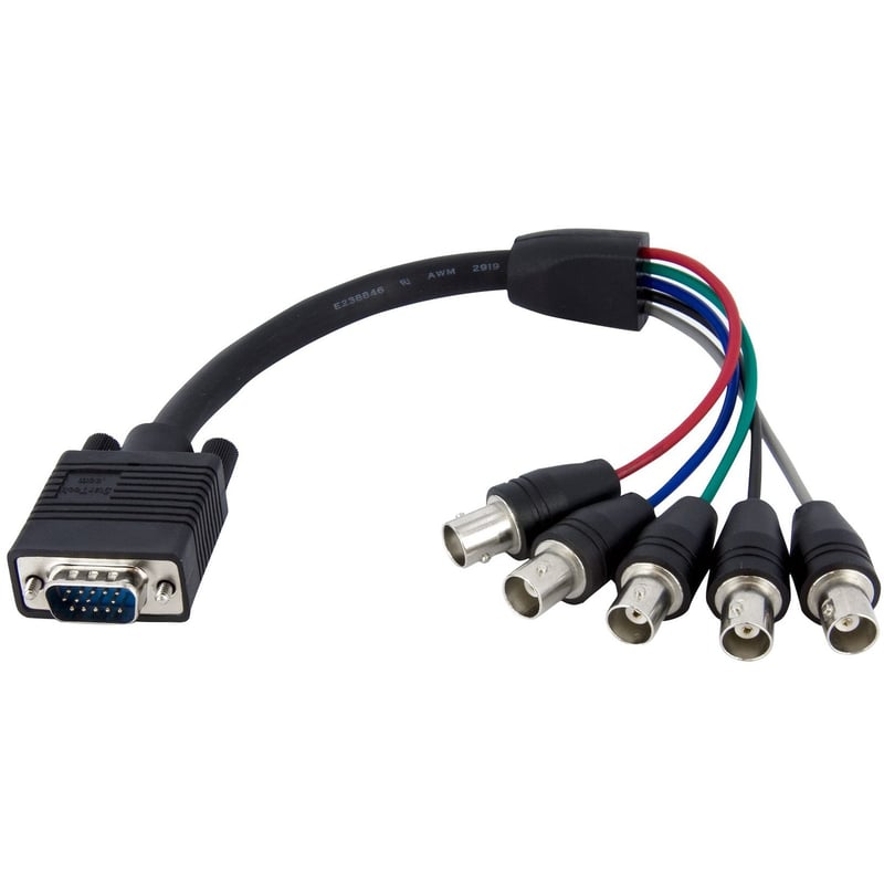 StarTech.com 1 ft Coax HD15 VGA to 5 BNC RGBHV Monitor Cable - Thumbnail 1