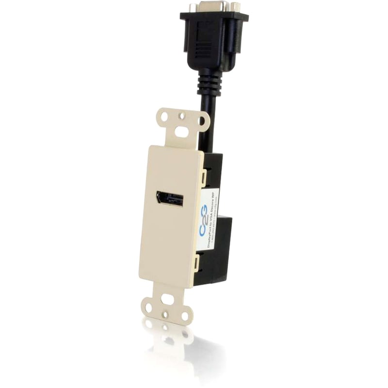 C2G DisplayPort to VGA Active Adapter Wall Plate - Ivory - Thumbnail 4