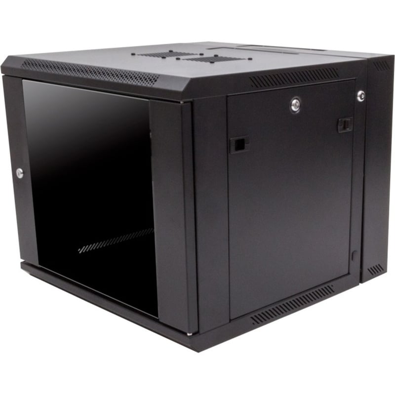 Rack Solutions 9U Swing Out Wall Mount Cabinet 600mmW x 600mmD with Glass Door - Thumbnail 3