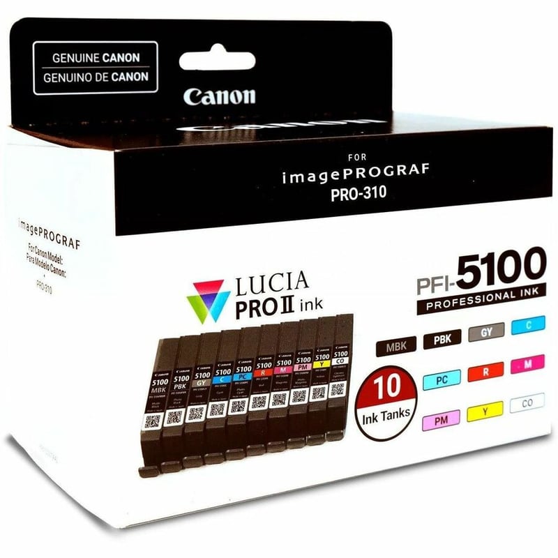 Canon Lucia PRO II PFI-5100 Original Inkjet Ink Cartridge - Value Pack - Matte Black, Photo Black, Gray, Cyan, Photo Cyan, Magenta, Photo Magenta, Yellow, Red, Chroma Optimizer Pack - Thumbnail 2