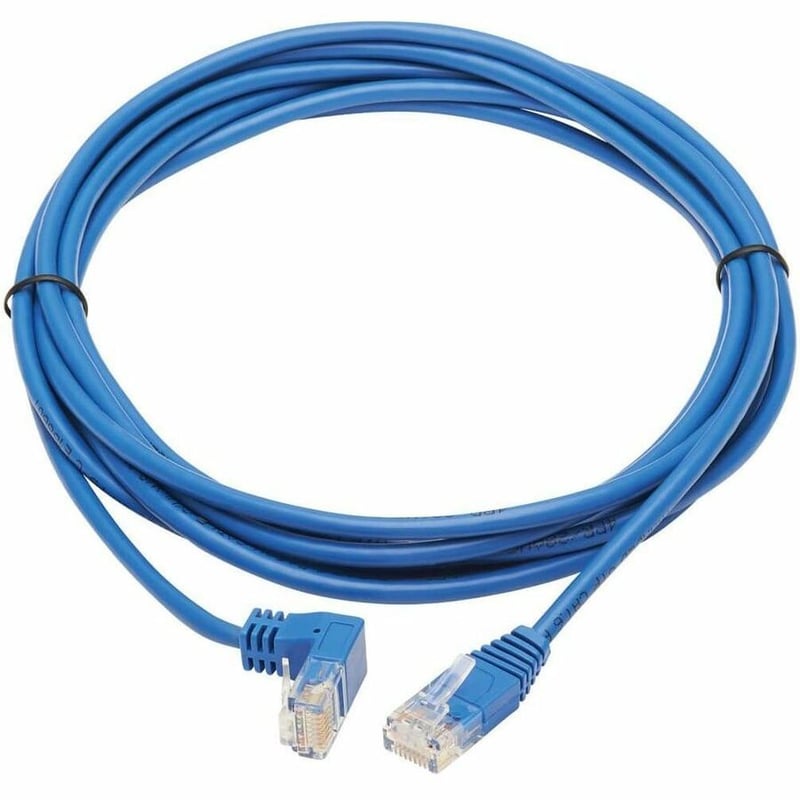 Tripp Lite by Eaton Down-Angle Cat6 Gigabit Molded Slim UTP Ethernet Cable (RJ45 Right-Angle Down M to RJ45 M) Blue 10 ft. (3.05 m) - Thumbnail 2