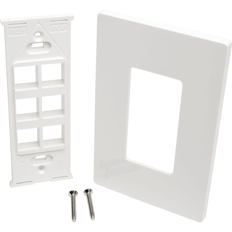 Eaton Tripp Lite Series 6-Port Keystone Single-Gang Faceplate, White, TAA - Thumbnail 3