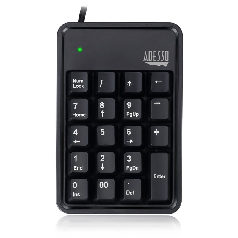 Adesso 19-Key Mechanical Keypad with 3-Port USB Hub - Thumbnail 1