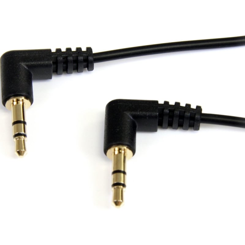StarTech.com 6 ft Slim 3.5mm Right Angle Stereo Audio Cable - M/M - Thumbnail 1