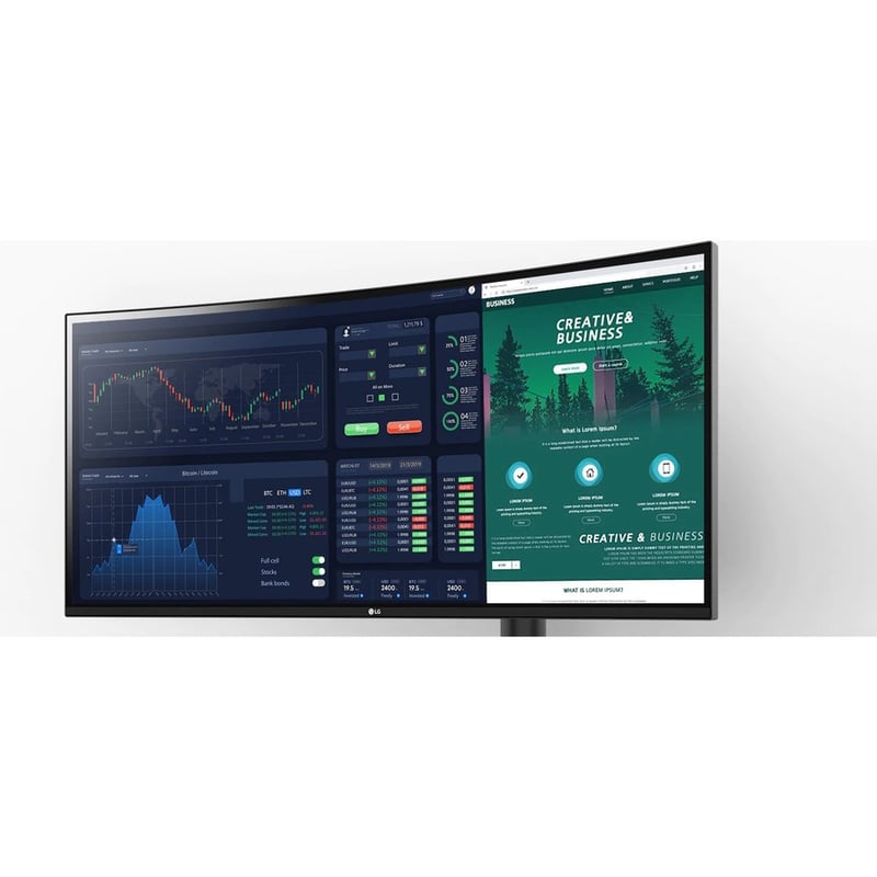LG Ultrawide 34BP88CN-B 34" Class UW-QHD Curved Screen LCD Monitor - 21:9 - Black - Thumbnail 4