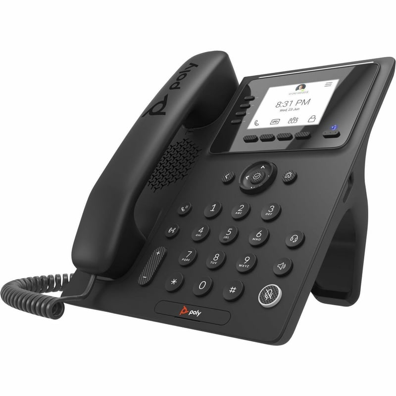 Poly CCX 350 IP Phone - Corded - Corded - Desktop, Wall Mountable - Black - TAA Compliant - Thumbnail 1