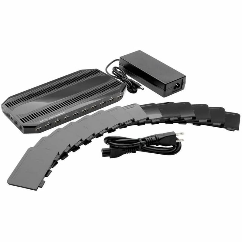 Tripp Lite by Eaton 10-Port USB Charging Station with Adjustable Storage 12V 8A (96W) USB Charger Output - Thumbnail 4