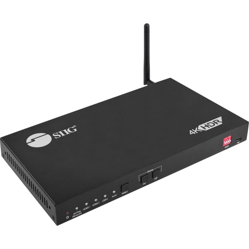 SIIG 4x1 Multi-Video HDMI 2.0, AirPlay, MiraCast, USB-C Presentation Switcher - Thumbnail 1