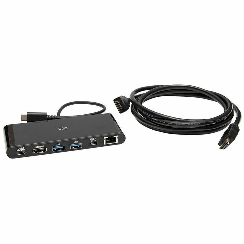 C2G USB C Docking Station Kit - Includes Docking Station with USB C, HDMI, USB, and Ethernet and 6ft HDMI Cable - Thumbnail 1