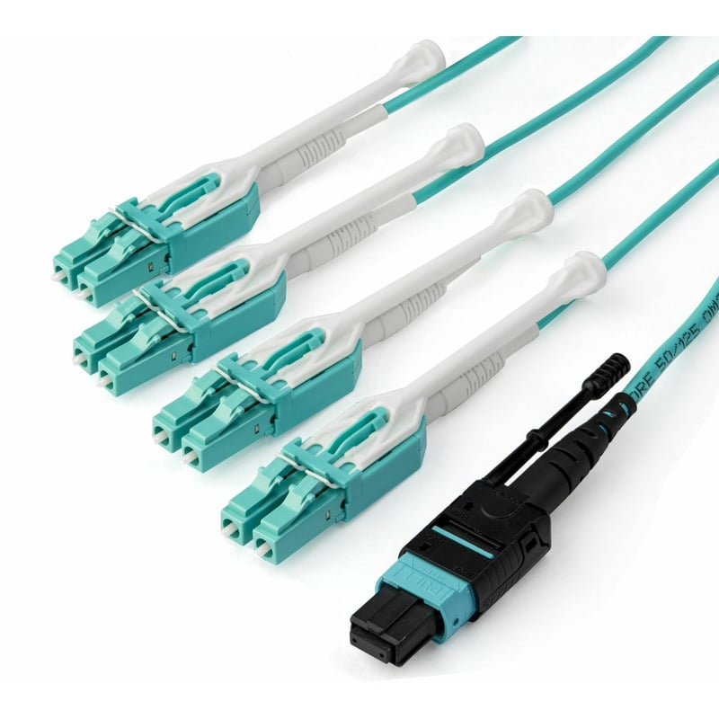 StarTech.com 1m (3ft) MTP(F)/PC to 4x LC/PC Duplex Breakout OM3 Multimode Fiber Optic Cable, OFNP, 40G, 8F Type-A - Thumbnail 1