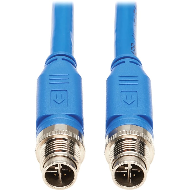 Eaton Tripp Lite Series M12 X-Code Cat6a 10G F/UTP CMR-LP Shielded Ethernet Cable (M/M), IP68, PoE, Blue, 10 m (32.8 ft.), TAA - Thumbnail 2