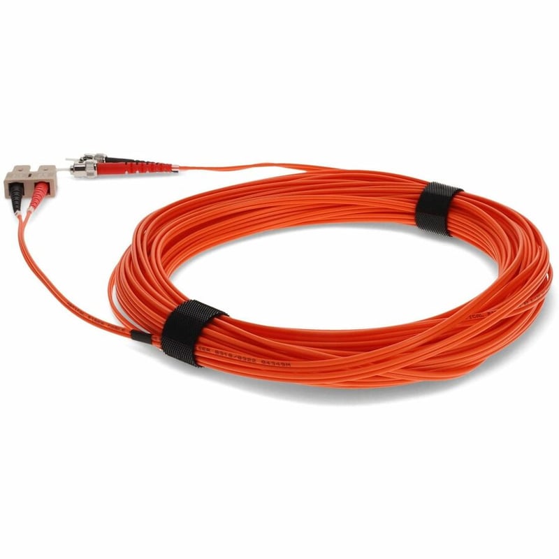AddOn 30m ST to SC Orange OM1 Duplex OFNR (Riser-Rated) MMF Fiber Patch Cable - Thumbnail 3