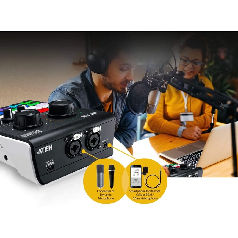 ATEN UC8000 Podcast AI Audio Mixer | MicLIVE 6-CH - Thumbnail 5