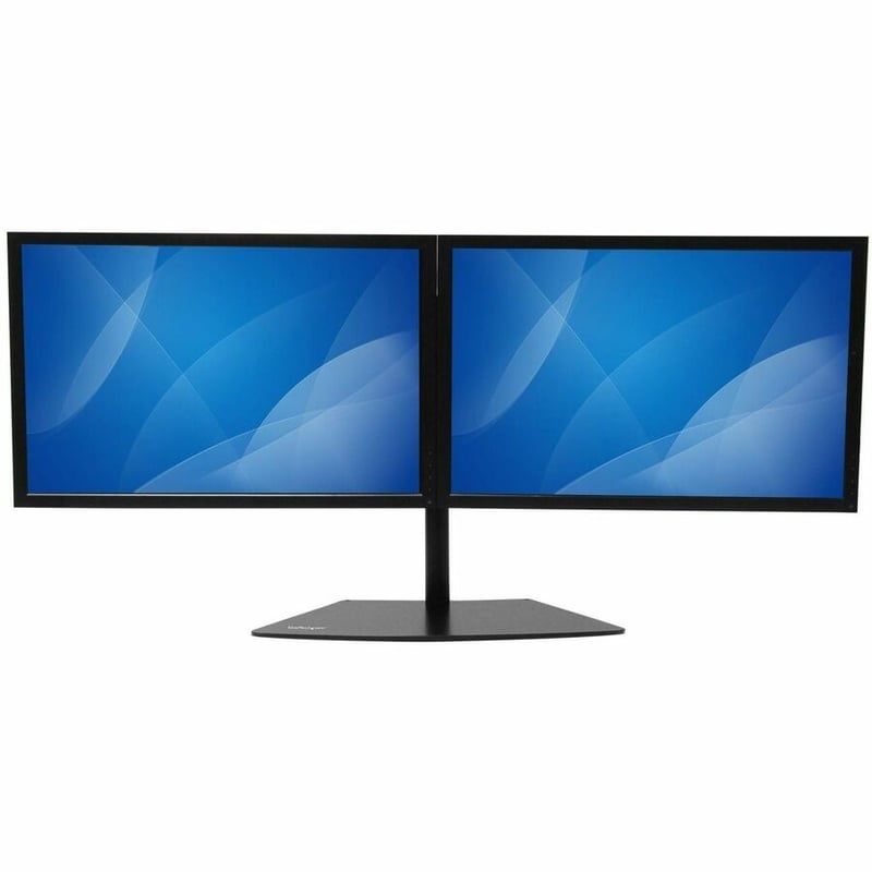 StarTech.com Dual Monitor Stand, Horizontal, For up to 24" (17.6lb/8kg) VESA Monitors, Black, Adjustable Monitor Stand, Steel & Aluminum - Thumbnail 2