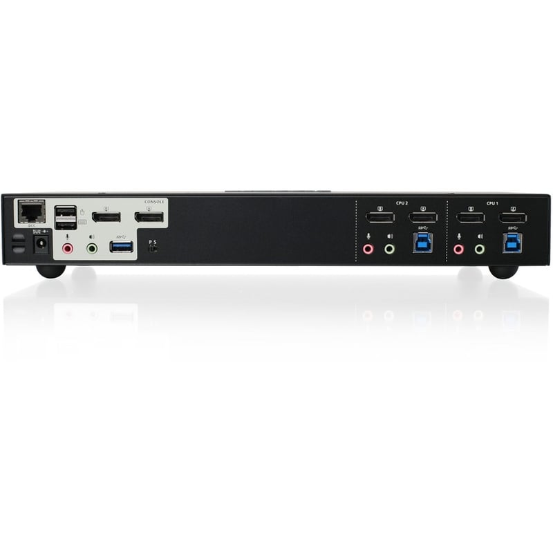 IOGEAR 2-Port 4K Dual View DisplayPort KVMP Switch with USB 3.0 Hub and Audio - Thumbnail 3