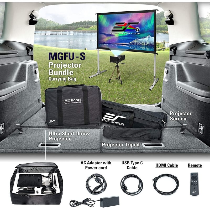 EliteProjector MosicGO Sport MGS-OM120 Ultra Short Throw DLP Projector - 16:9 - Portable - Black - Thumbnail 3