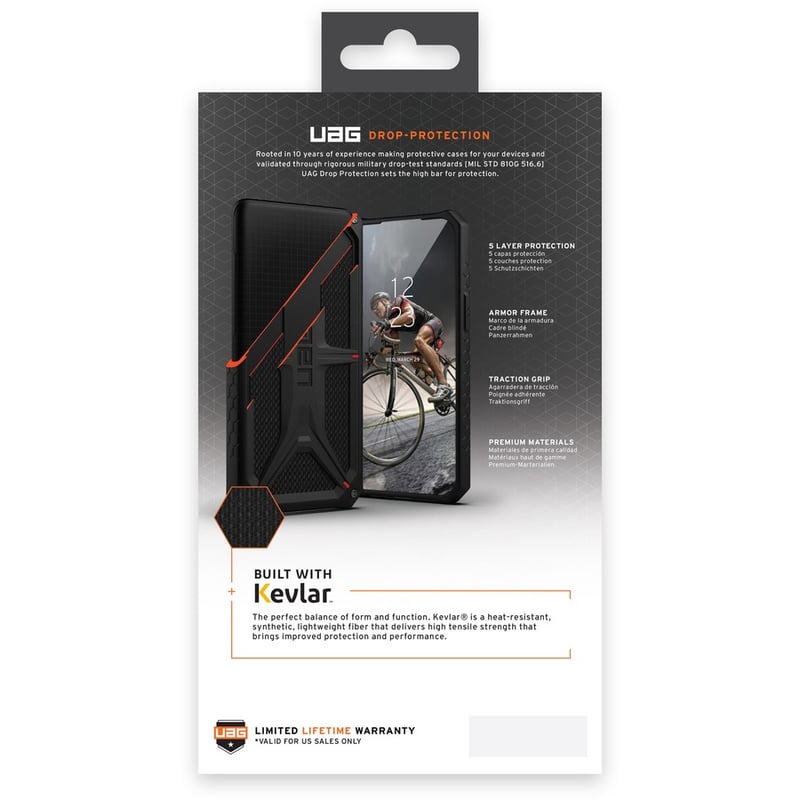 Urban Armor Gear Monarch Kevlar® Series Galaxy S22 Plus 5G Case - Kevlar Black - Thumbnail 3