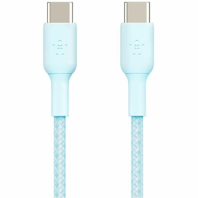 BRAIDED PVC USB-C CHARGE CABLE 60W BLUE 2M - Thumbnail 4
