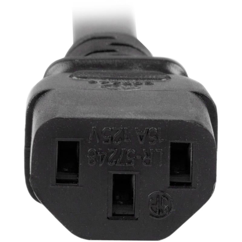 StarTech.com 6ft (1.8m) Heavy Duty Extension Cord, IEC C13 to IEC C20 Black Extension Cord, 15A 125V, 14AWG, Heavy Gauge Power Cable - Thumbnail 2