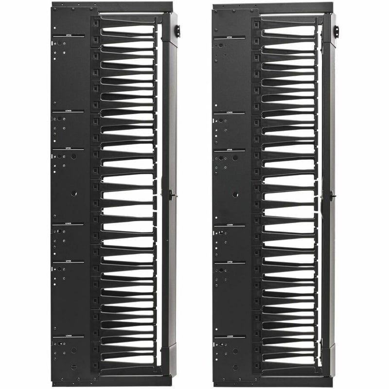 Tripp Lite High-Capacity Vertical Cable Manager - Deep Double Finger Duct with Cover - Single Sided - 12 in. Wide - Black - 7 ft. (2.2 m) - Thumbnail 4