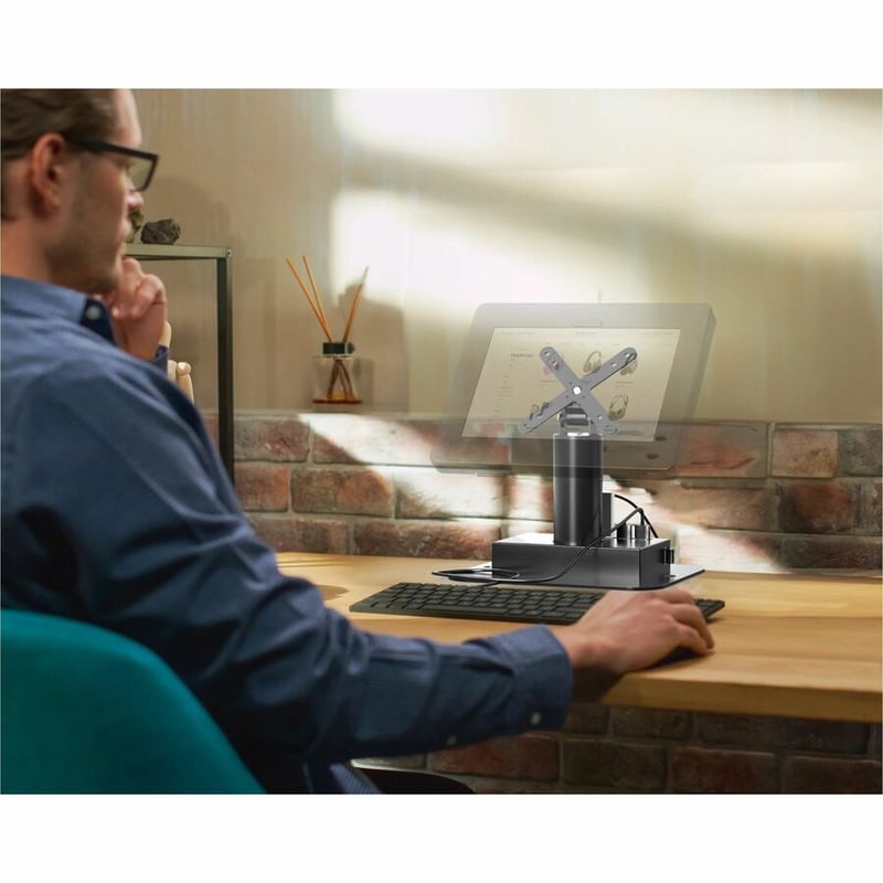 CTA Digital Desk Mount for Kiosk, Tablet, Holder, Enclosure - Black - Landscape/Portrait - Thumbnail 5