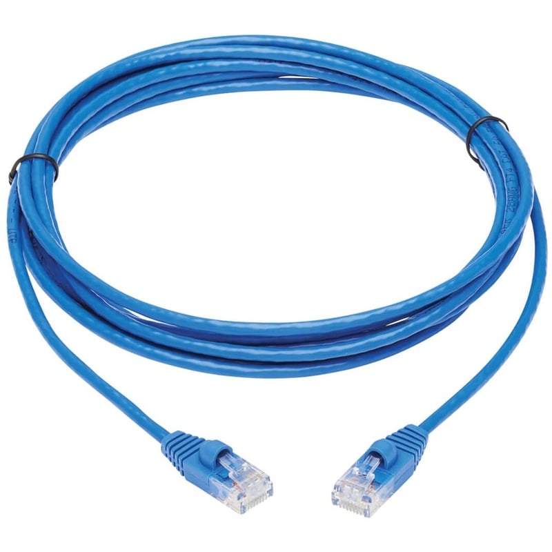 Eaton Tripp Lite Series Cat6a 10G Snagless Molded Slim UTP Ethernet Cable (RJ45 M/M), Blue, 10 ft. (3.05 m) - Thumbnail 2