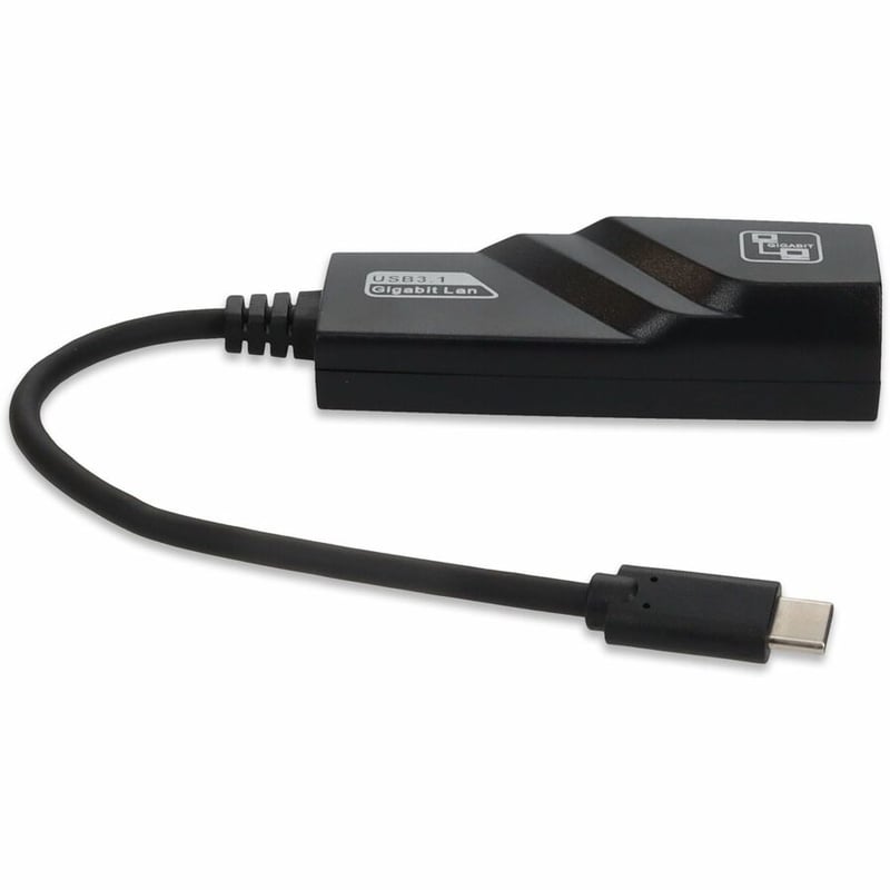 AddOn USB 3.1 (C) Male to RJ-45 Female Black Adapter - Thumbnail 2