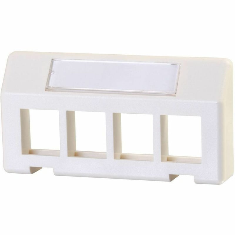 Ortronics Keystone Furniture Adapter Plate, Holds 4 Keystone Modules,Fog White - Thumbnail 1