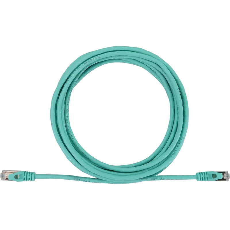 Eaton Tripp Lite Series Cat6a 10G Snagless Shielded Slim STP Ethernet Cable (RJ45 M/M), PoE, Aqua, 15 ft. (4.6 m) - Thumbnail 2