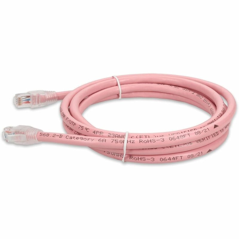AddOn 6ft Pink CAT 6A PVC Ethernet Cable Snagless Bubble Boot RJ-45 M/M - Thumbnail 2