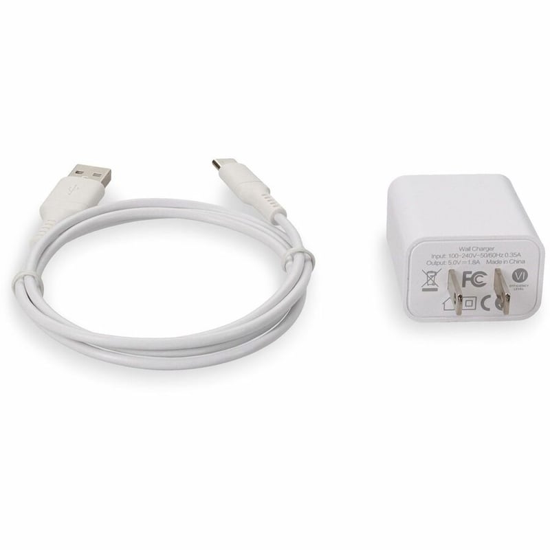 AddOn Wall Charger 1X USB-A 5V 1.8A with 1X 3FT USB A Male to USB C 2.0 Cable White - Thumbnail 4