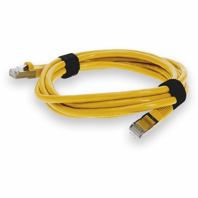 AddOn 6ft Yellow CAT 7 Shielded (S/FTP) PVC Ethernet Cable Snagless Bubble Boot RJ-45 M/M - Thumbnail 1