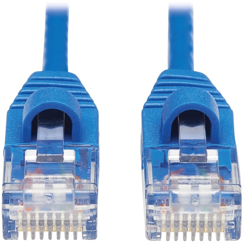 Eaton Tripp Lite Series Cat6a 10G Snagless Molded Slim UTP Ethernet Cable (RJ45 M/M), Blue, 20 ft. (6.09 m) - Thumbnail 1