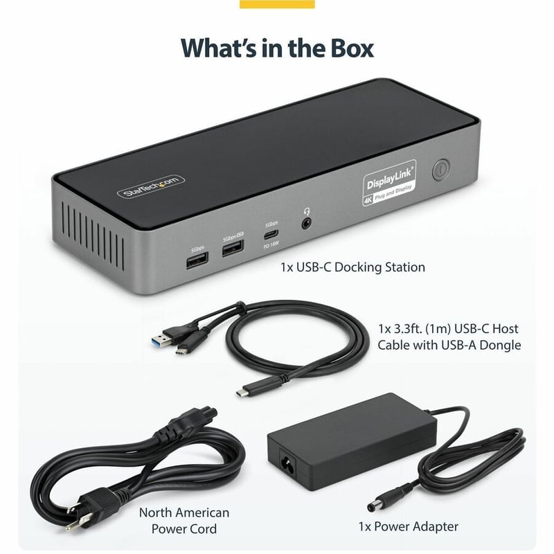 TRIPLE-MONITOR DOCKING STATION 4K 60HZ HDMI/DISPLAYPORT TAA - Thumbnail 3