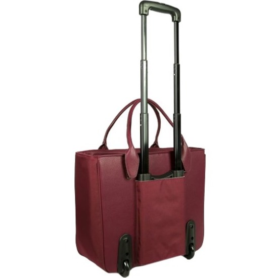 WIB Florence Carrying Case (Rolling Tote) for 17.3" Notebook - Burgundy - Thumbnail 3