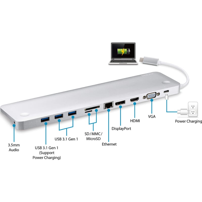 ATEN USB-C Multiport Dock with Power Pass-Through - Thumbnail 3