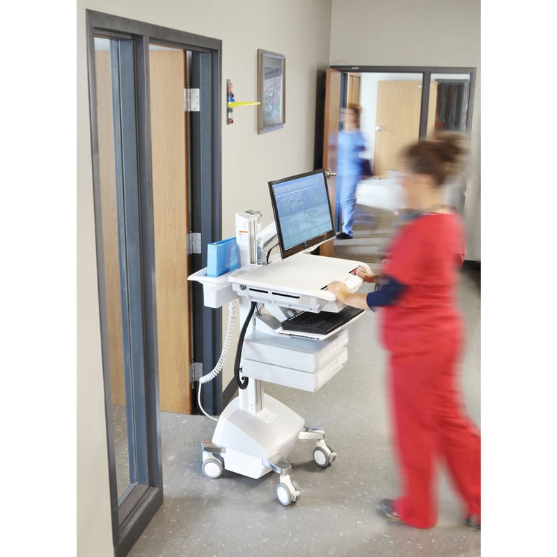 Ergotron StyleView Cart with LCD Arm, LiFe Powered, 1 Drawer - Thumbnail 2