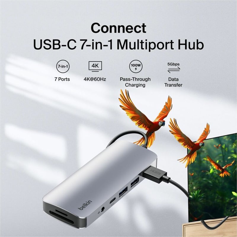 USB-C 7-IN-1 MULTIPORT USB-C 7-IN-1 MULTIPORT HUB 4K60 - Thumbnail 2