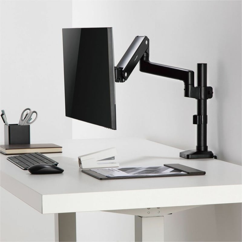 Rocstor ErgoReach Y10N011-B1 Mounting Arm for Monitor, Flat Panel Display - Black - Landscape/Portrait - Thumbnail 3
