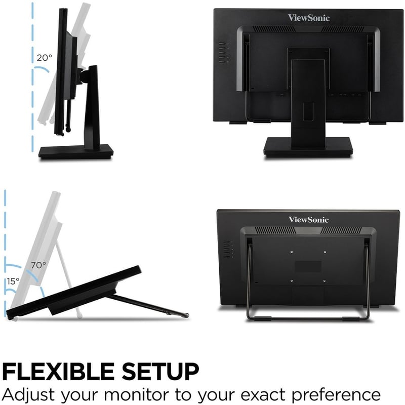 ViewSonic TD2465 24 Inch 1080p Touch Screen Monitor with Advanced Ergonomics, HDMI and USB Inputs