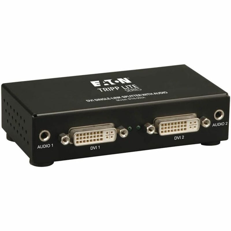 Tripp Lite by Eaton 2-Port DVI Splitter with Audio and Signal Booster Single-Link 1920x1200 at 60Hz/1080p (DVI F/2xF) TAA - Thumbnail 1