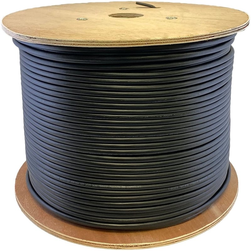 AddOn 1000ft Non-Terminated Black CAT 6A Plenum-Rated Bulk Cable