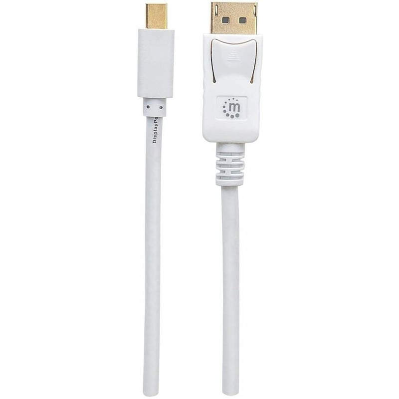 Mini DisplayPort 1.2 to DisplayPort Cable, 4K@60Hz, 2m, Male to Male, White, Lifetime Warranty, Equivalent to MDP2DPMM2MW - Thumbnail 4