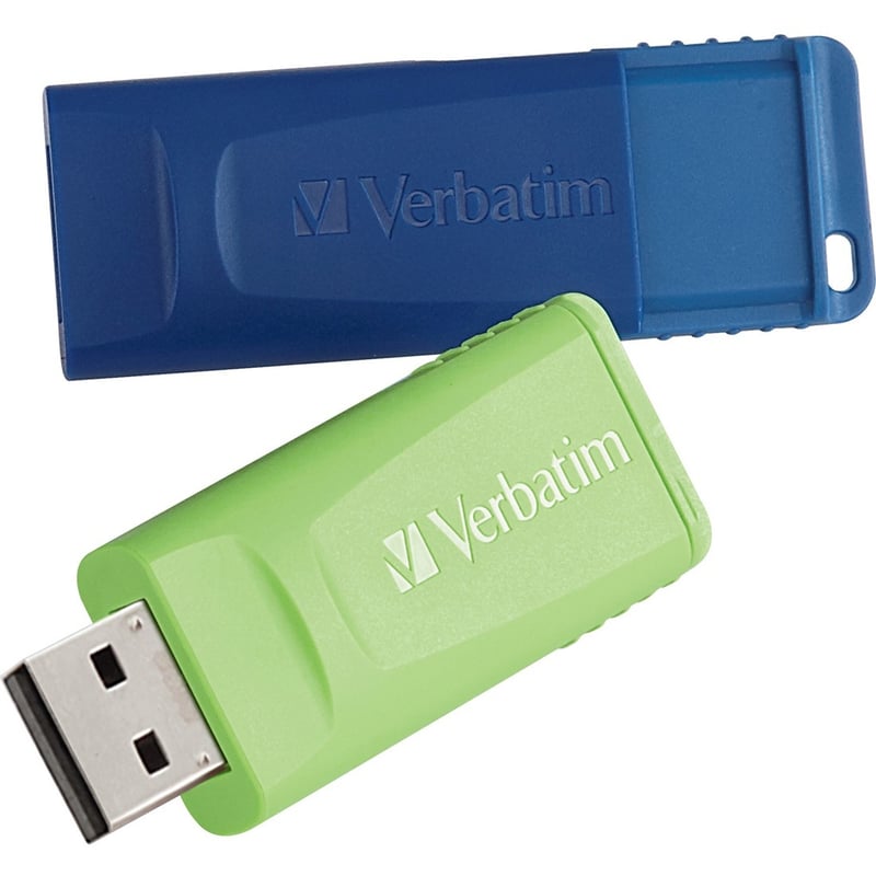 32GB Store 'n' Go USB Flash Drive - 2pk - Blue, Green - Thumbnail 1