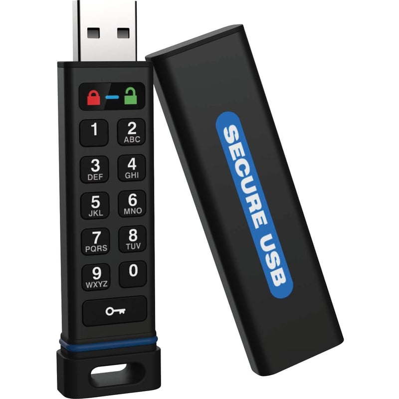 SecureDrive SecureUSB KP Hardware-Encrypted USB Flash Drive with Keypad - Thumbnail 1