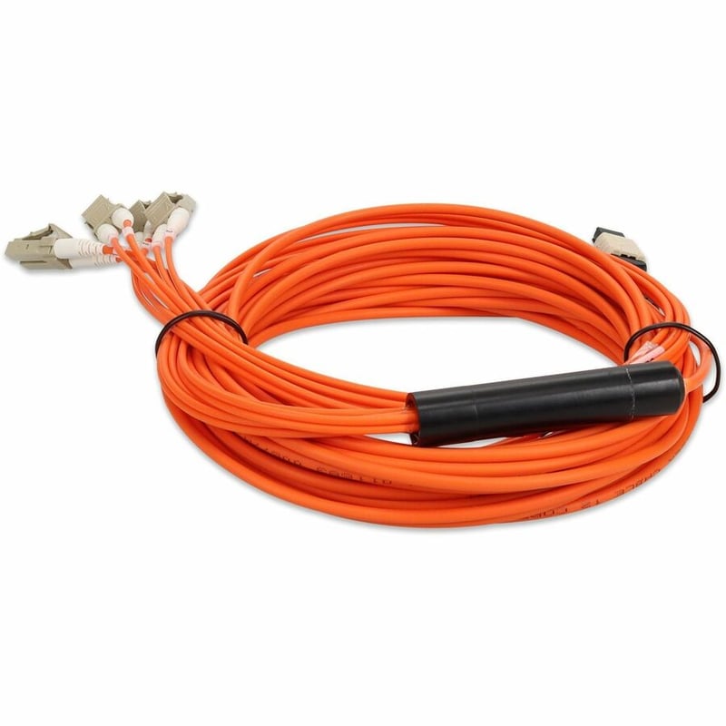 AddOn 1m MPO (Female) to 8xLC (Male) 8-Strand Orange OM1 Fiber Fanout Cable - Thumbnail 4
