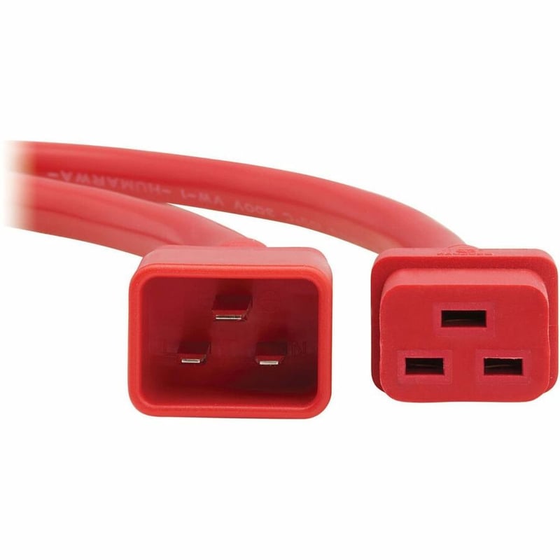 POWER EXTENSION CORD C20 C19 HEAVY-DUTY 20A 250V 12 AWG RED 2FT - Thumbnail 3